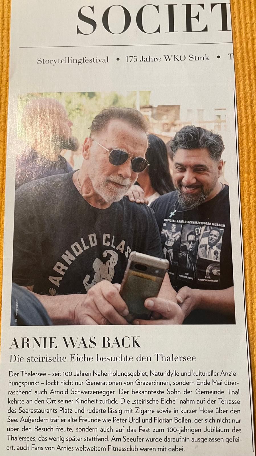 Arnold in the papers